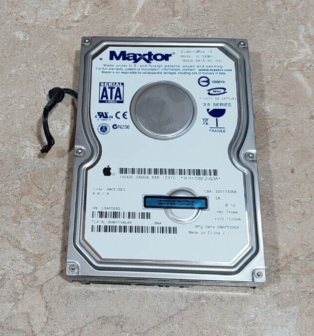 Apple Imac G5 A1173 Internal Hard Drive HDD 655-1237C 160GB W/ TEMPATURE SENSOR - Image 2 of 3