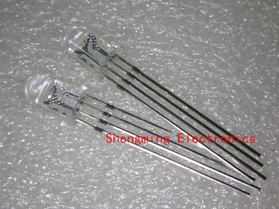 100pcs 5MM RGB led Common Anode 4 pins red green blue water clear