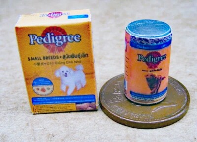 Dolls House The Dogs Dinner Tiernahrung Maßstab 1:12 Leerfutterdose & Paket Tumdee