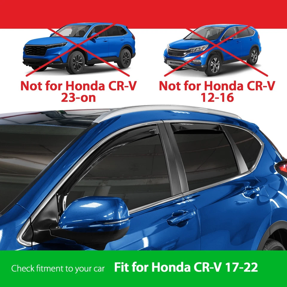 Protectores de lluvia viseras de ventilación para Honda CR-V 2017-2022 Foto 3 de 4