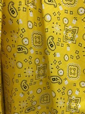 Bandana YELLOW Poly Cotton 58 Inch Wide Fabric by The Yard