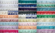 3 Yards 3/4" - 7/8" Ruffled/Serged/Pleated Nylon Laces 30 Color Choices