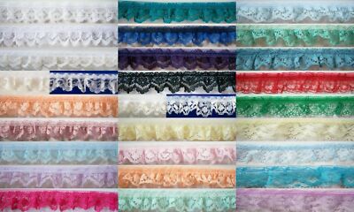 3 Yards 3/4'' - 7/8'' Ruffled Nylon Laces 30 Color Choices