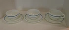 3 VTG Pyrex Tableware by Corning  Cups Coffee Mugsc with  Blue Stripe 701-34