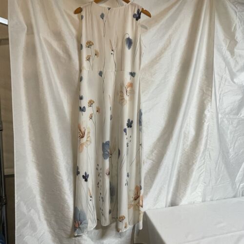 Sleeveless White Floral Size Large V Neckline NWT Maxi Dress Boho Sweet Fairy - Picture 3 of 16