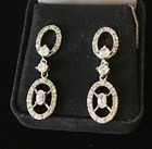New In Box Sterling Silver Elegant Dangle Cubic Zirconia Earrings