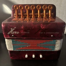 Vintage Kero  Accordion  Made In Shanghai China Accordion Button Style