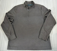 Perry Ellis 1/4 Zip Sweater Mens Large Pullover Long Sleeve Brown 2100