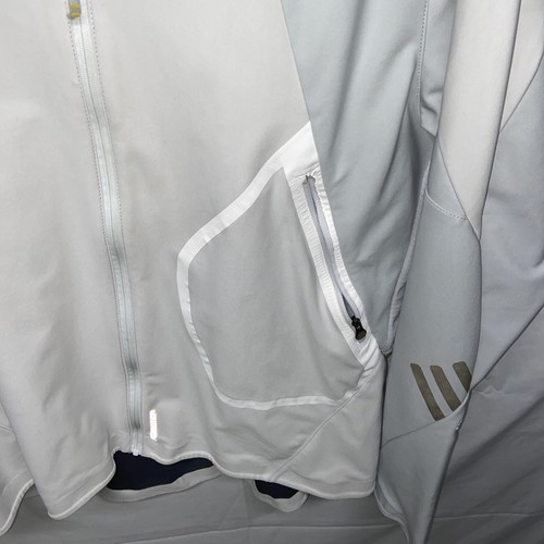 Adidas Athletic Mens Golf Jacket Size Medium Gray Zip Front Long Sleeve Running - Picture 7 of 12