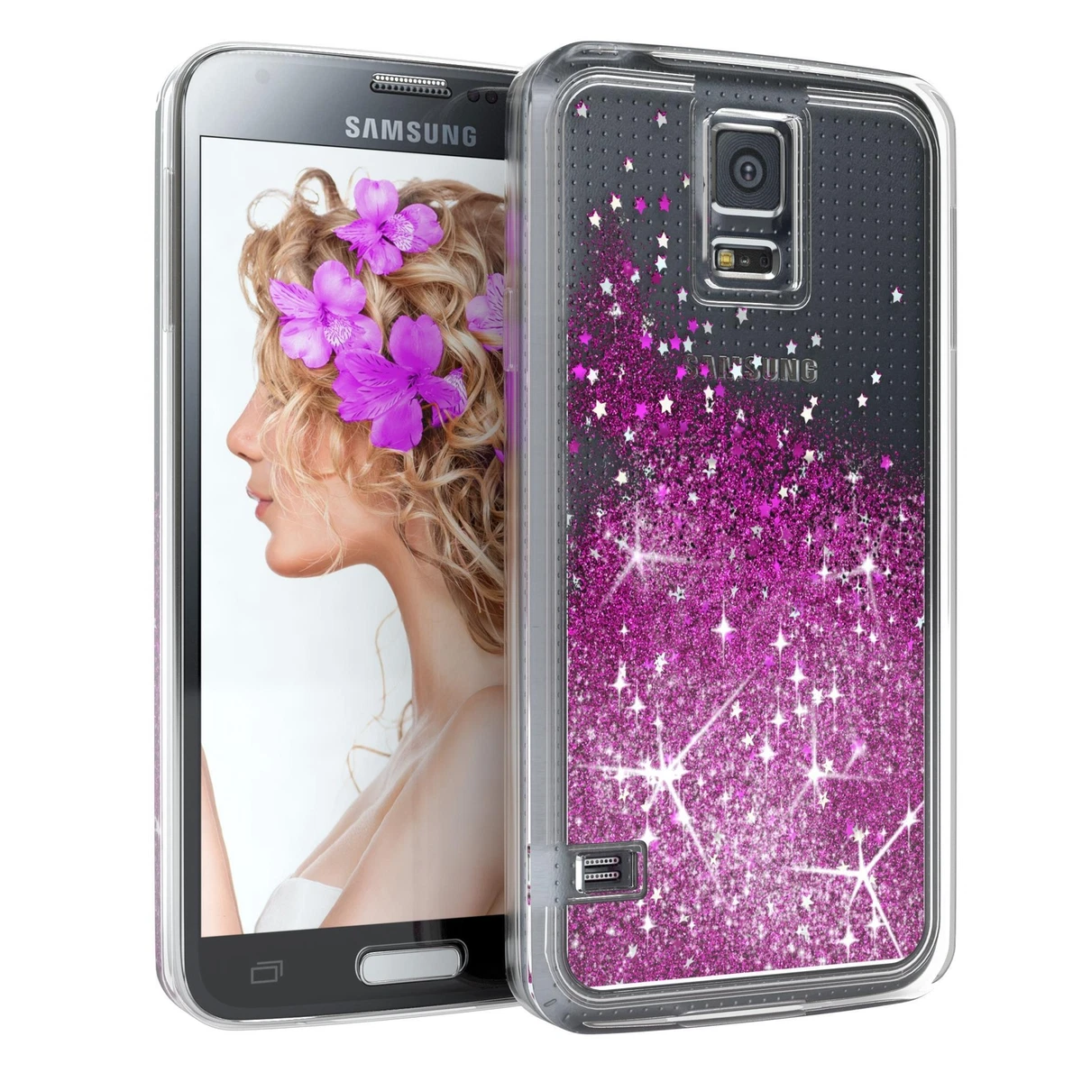 For Samsung Galaxy S5 Neo Glitter cover Liquid Silicone Case Phone Cover  Purple | eBay