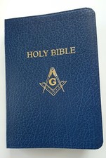 Master Mason Edition Blue textured Candidate Bible  Masonic 5.5 wide 8 tall