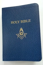 Master Mason Edition Blue textured Candidate Bible  Masonic 5.5 wide 8 tall