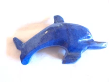 Carved Blue Stone Dolphin / Porpoise Figurine