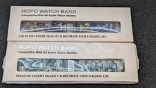 Lot of 2 New HOPO Watch Band For All Apple Models - Silver - 38/40mm