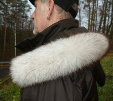 Fuchs Pelz Kapuze Kragen Blaufuchs Fellkragen Pelzstreifen Jacke Pelzkragen Neu