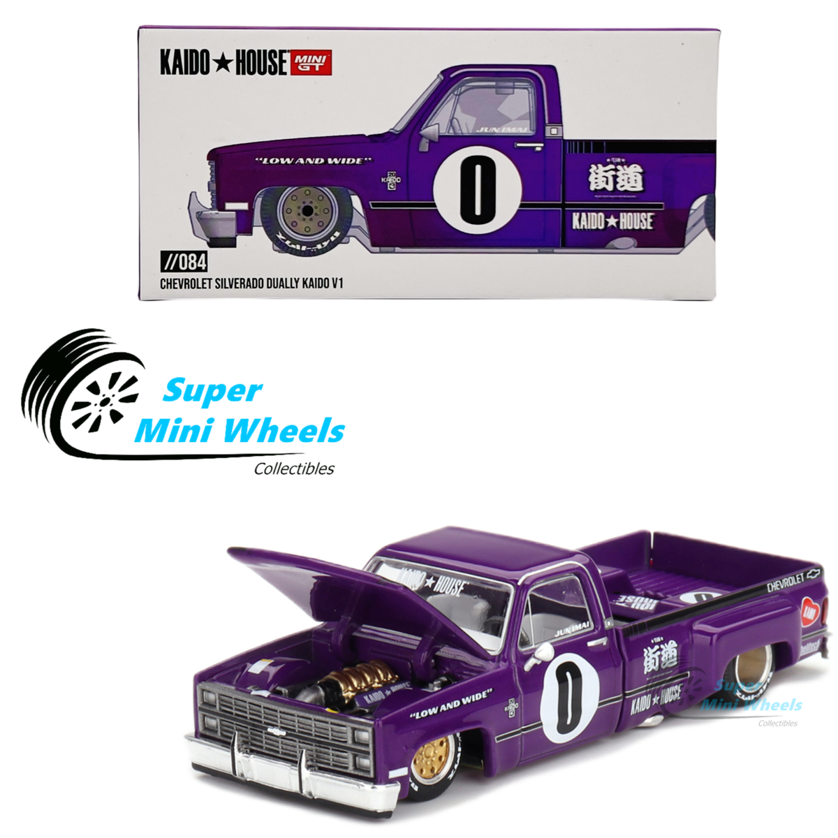 Mini GT x Kaido House 1:64 Chevrolet Silverado Dually KAIDO Mini GT x Kaido House 1:64 Chevrolet Silverado Dually KAIDO