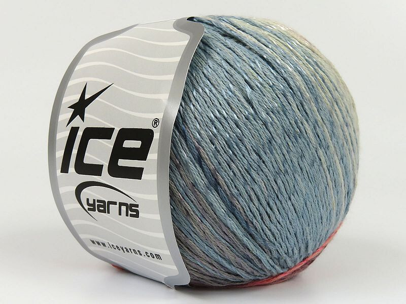 4-Skein Lot Summer Color Yarn Cotton Viscose Fine 4x100g/350g Blue Grey Orange