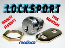 LOCKSPORT-MEDECO® HIGH-SECURITY CYLINDER, 4-ANGLED PINS, NO KEY, TO MANIPULATE