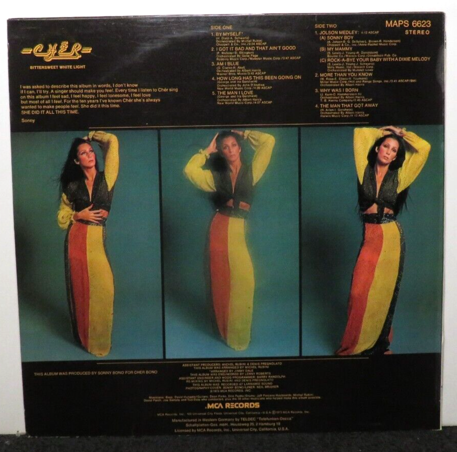 CHER BITTERSWEET WHITE LIGHT (NM) GERMANY MAPS-6623 LP VINYL