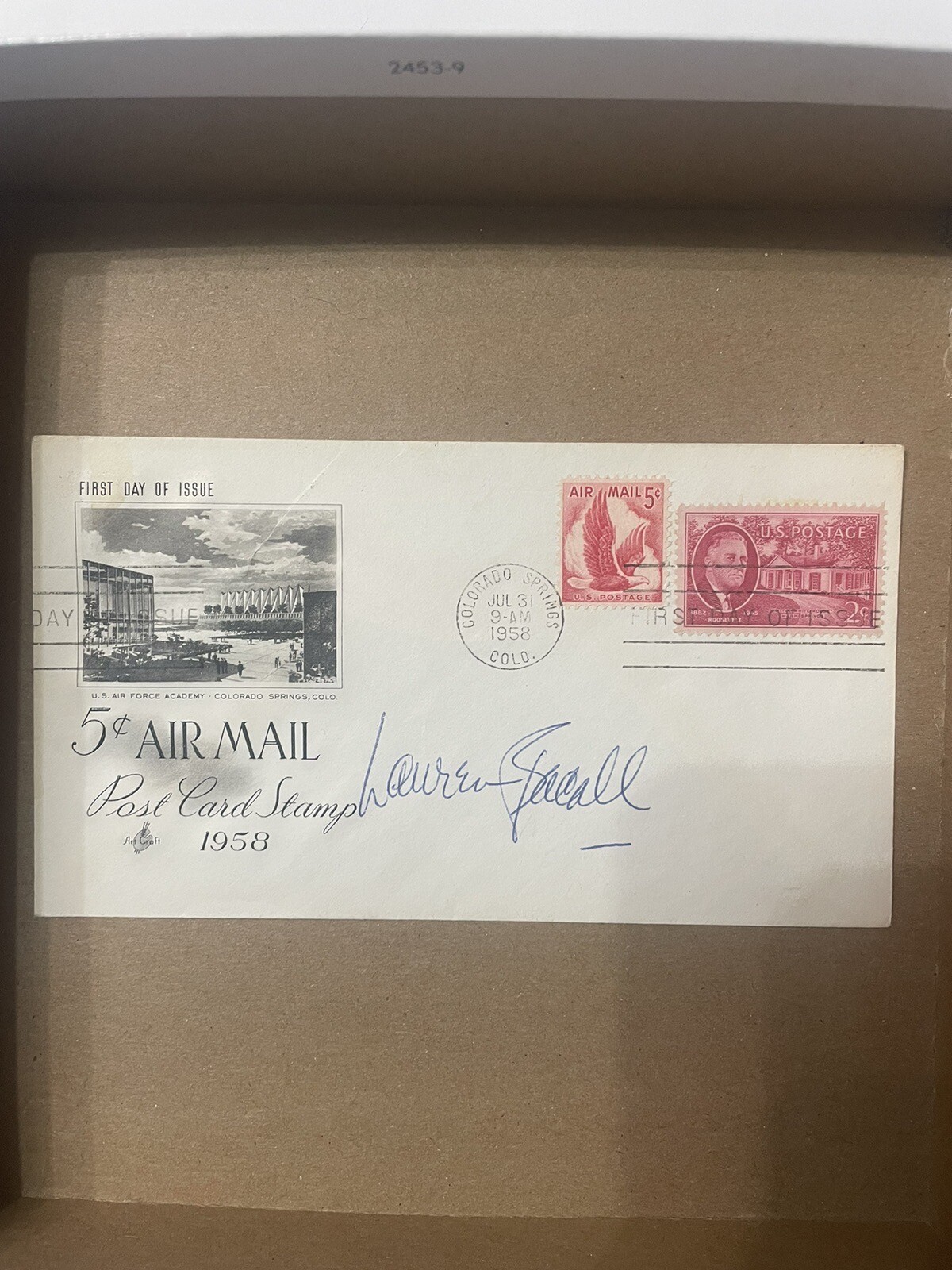 Rare Signed Lauren Bacall”Humphy Bogart” USPS First Day of issue,5 Cent