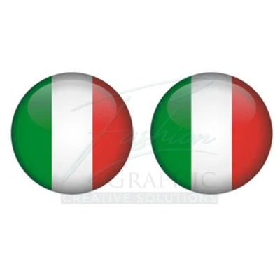 FASHION GRAPHIC Adesivi resinati ITALIA bandiera tondi per targa Auto Moto bike sbk casco tuning