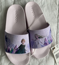 NEW-Adidas Adilette Slide-Frozen-choice Of Size 3,4 or 6 Big Kids