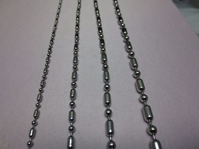 1.5,2.4,3.2,4,4.5mm  7''-42'' SILVER STAINLESS STEEL BALL AND OVAL BEAD CHAIN
