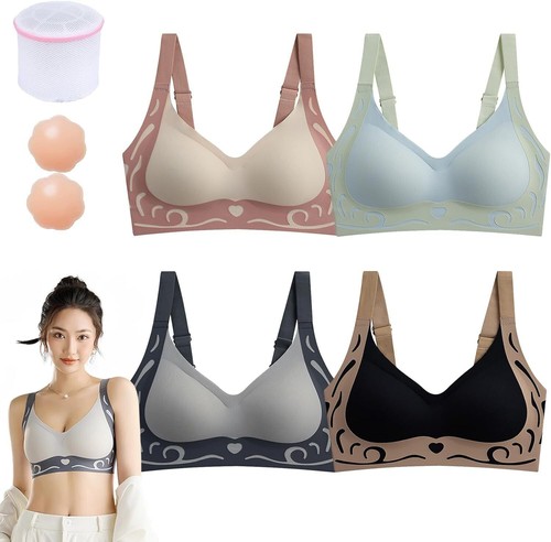 Dawncog Wireless Push Up Bra 2024 Super Gather Push-Up Anti Sagging for Senior