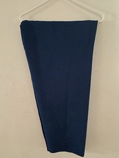 Women's Vintage 90s Terri brand Blue Wide Leg Textured Pants XL Made in USA