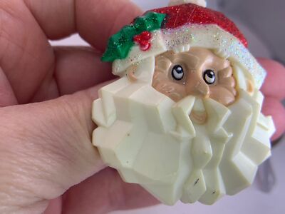 Christmas Santa Face EASTER UNLIMITED Vintage Resin Pin Brooch M-0115