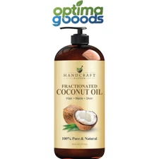 Handcraft Fractionated Coconut Oil 16oz 100% Pure Carrier Oil for Skin & Hair.