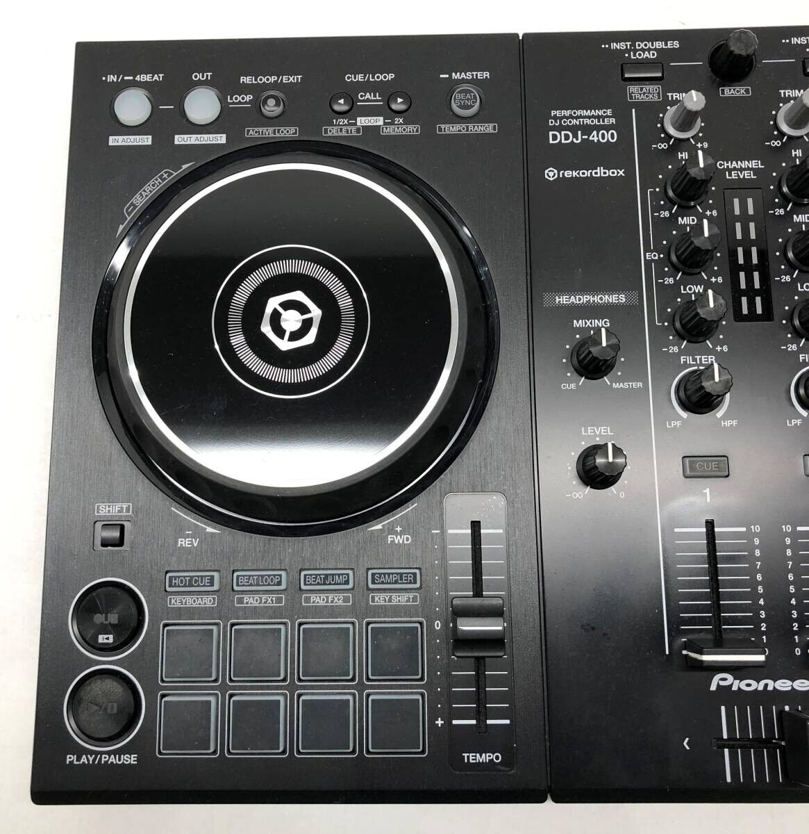 Pioneer DDJ-400 Portable 2-Channel Rekordbox DJ Controller Basics Black  Mixer