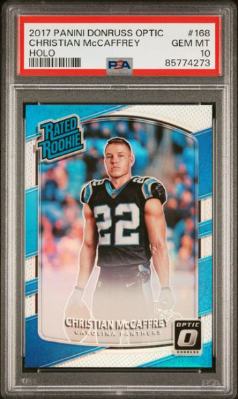 2017 Panini Donruss Optic Holo Christian McCaffrey #168 PSA 10 Rookie RC Gem
