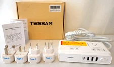 220V to 110V Voltage Converter Tessan Universal Travel Adapter with 4 USB open b