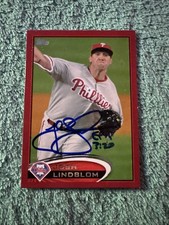 2012 Topps Update #US225 Josh Lindblom IP Signed Target Red Philadelphia Phillie