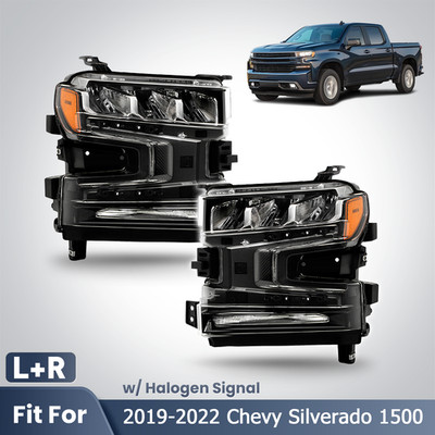 LED Headlights For 2019-2022 Chevy Silverado 1500 w/ Halogen Signal Right+Left