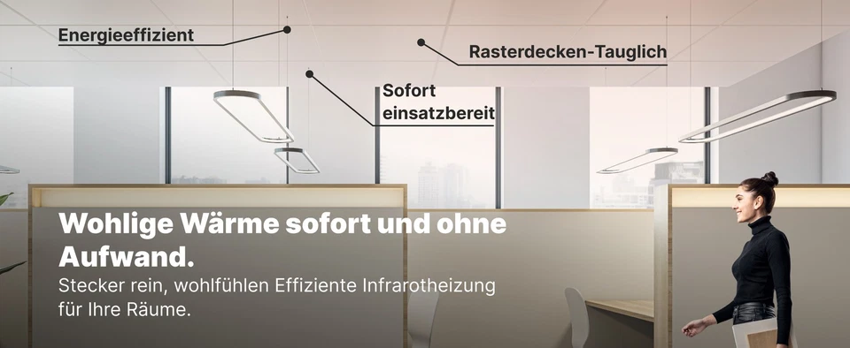 infrarouge mural / plafond modulaire carbone cristal avec thermostat 360 watts - Photo 4/4