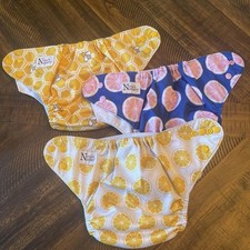 Nora  s Nursery Cloth diaper covers Yellow Blue Pink Pocket Diapers Lot Of 3