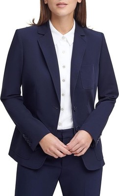 Tommy Hilfiger Womens Fully Lined Navy Blue Blazer Jacket Size 6