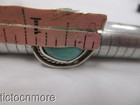 VINTAGE NAVAJO INDIAN CABLE BEZEL BLUE TURQUOISE SATURN RING STERLING — photo 7