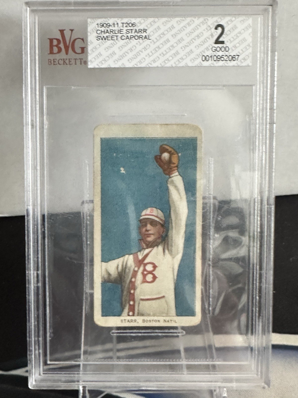 1909 T206 Charlie Starr 350 Piedmont Sweet Caporal Factory No. 25 Back RC BGS 2
