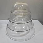 Vintage Pyrex Clear Nesting Mixing Bowls Set 322 323 325 326 Made In USA Set 4