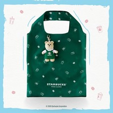 Starbucks Green Bag with Bearista Bear Keychain Thailand Exclusive