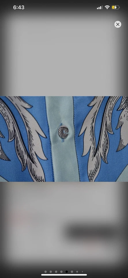 Camisa abotonada con estampado de seda para hombre Gianni Versace talla 54 Foto 4 de 4