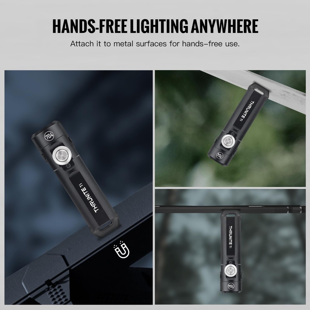 ThruNite Ti Keychain Flashlight, Customized Edition with 704 Black