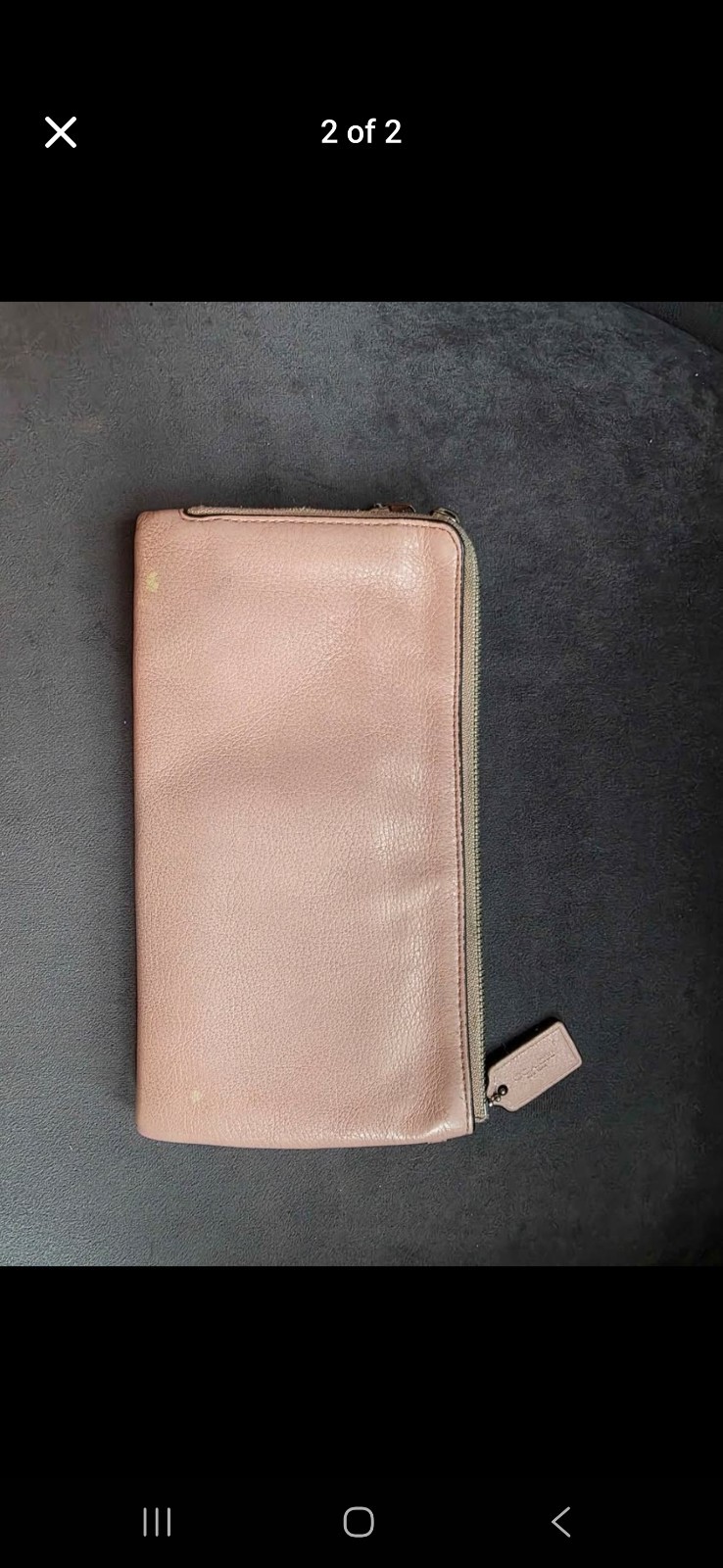 Coach Pink Solid Pattern Zip-Around Women's Walle… - image 2