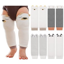Pack of 4 Toddler Baby Leg Warmers, Cute Animal Pattern Long Legwarmers Knee ...