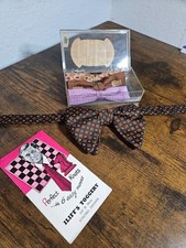 VTG Bow Tie Bundle 1950s Clip-Ons 1960s Adjustable 4pc Set Retro Style