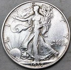 1937 P Walking Liberty Silver Half Dollar VF Bold Rim and Date