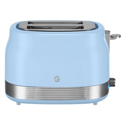 Swan Retro 2-Scheiben-Toaster blau 930 W 6 Bräunungsstufen Auftauen Aufwärmen Abbrechen